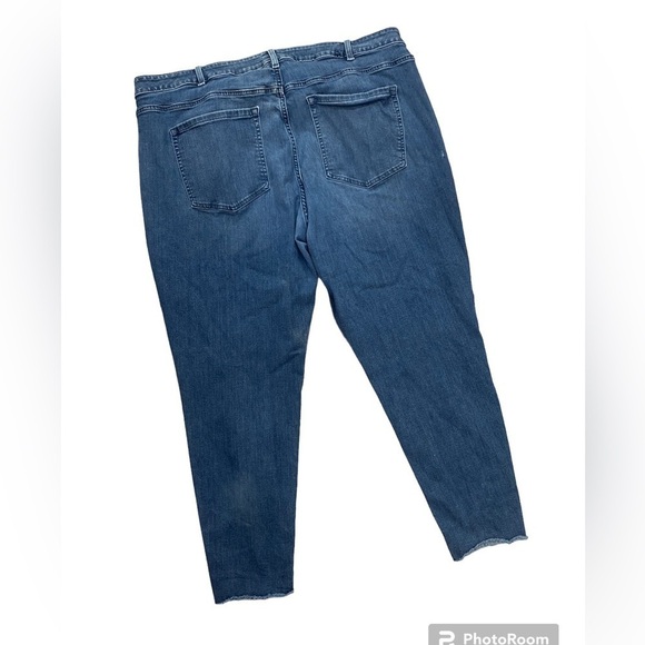 Lane Bryant distressed skinny jeans size 26 raw hem high waisted - Picture 6 of 14